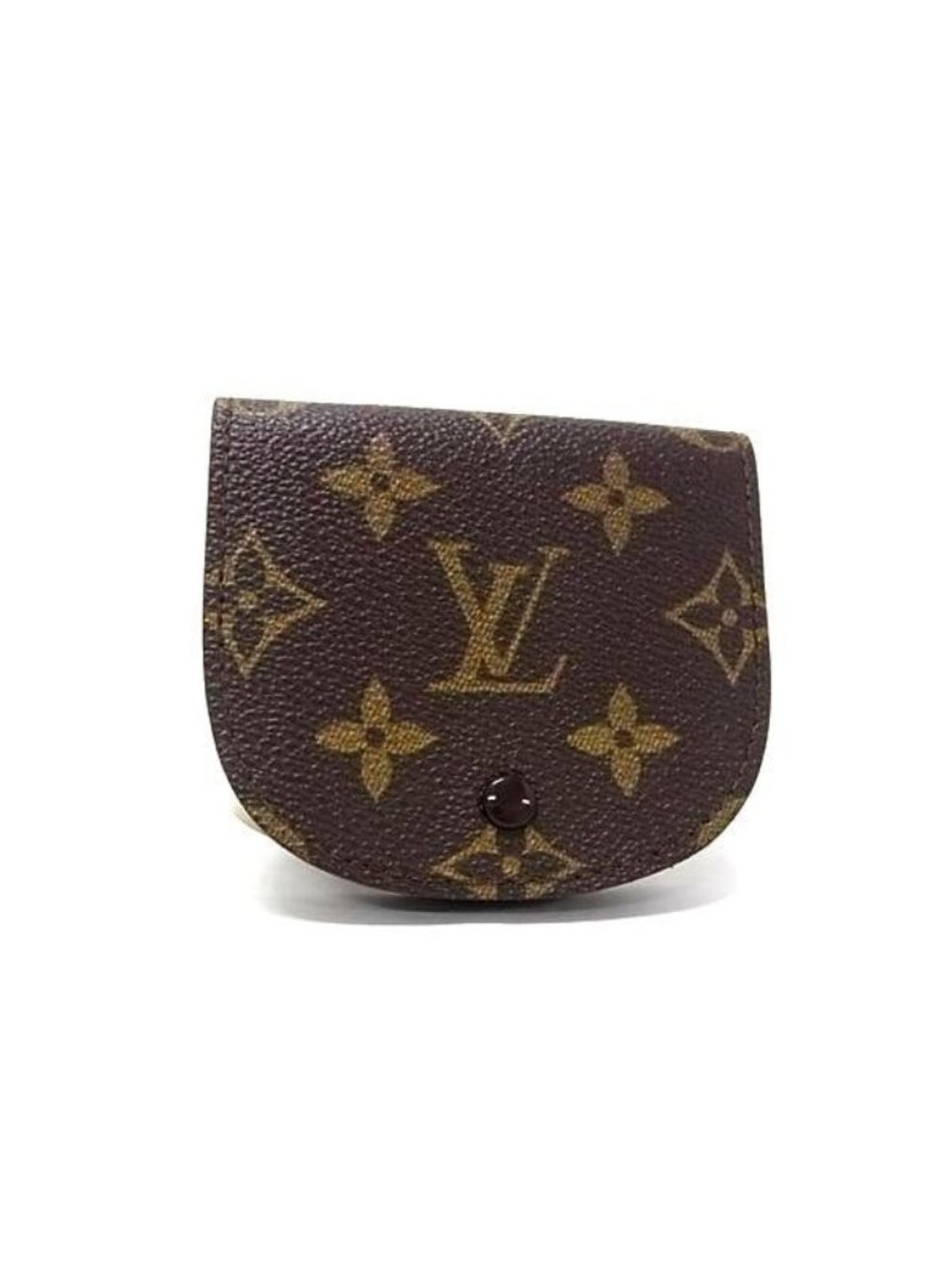 Louis Vuitton Coin Purse Monogram Porte Monnaie Guse Brown Leather